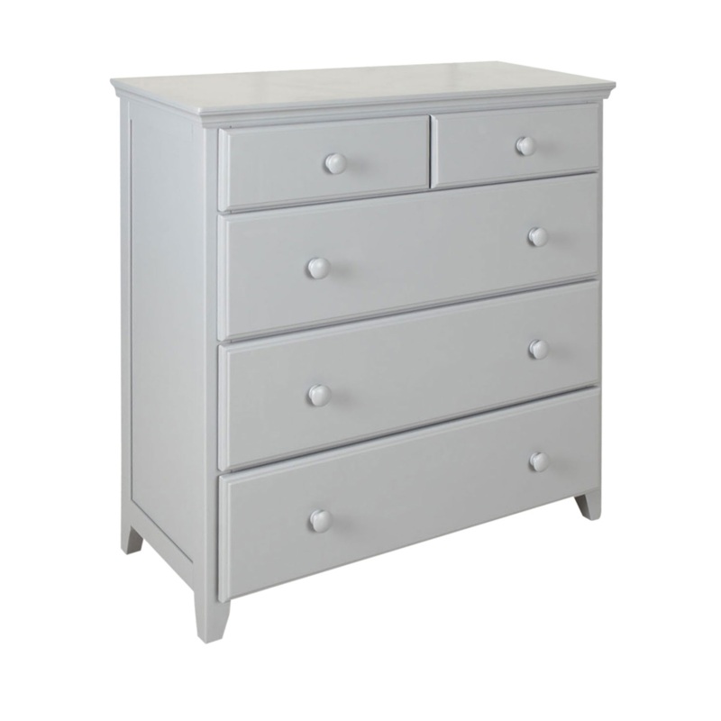 2 Over 3-Drawer Dresser White-002
